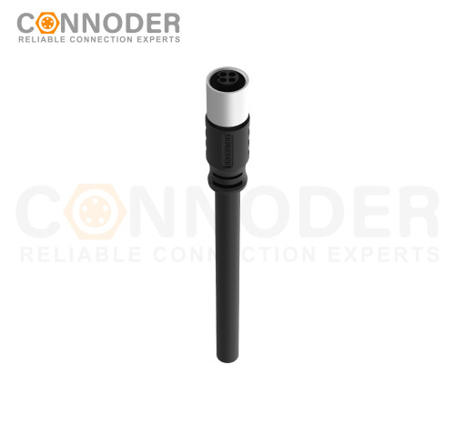 M5 Female Cable Sensor Connecting Cables Straight Overmolded Cable,UL, PUR, black,Solder Connection,A code