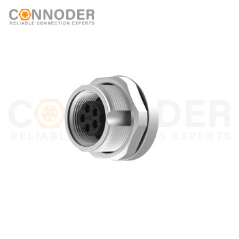 Wholesale M9 8 Pin Circular Connectors Board Rear Mount Female Socket PCB Style, Solder, Front Fastened