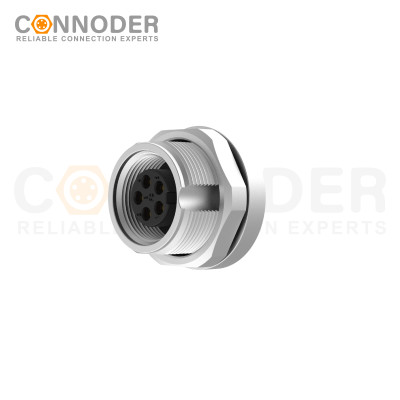 Wholesale M9 8 Pin Circular Connectors Board Rear Mount Female Socket PCB Style, Solder, Front Fastened