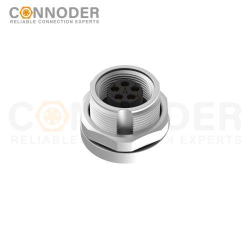Wholesale M9 8 Pin Circular Connectors Board Rear Mount Female Socket PCB Style, Solder, Front Fastened