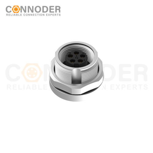 Wholesale M9 8 Pin Circular Connectors Board Rear Mount Female Socket PCB Style, Solder, Front Fastened