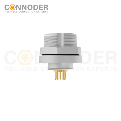 Wholesale M9 8 Pin Circular Connectors Board Rear Mount Female Socket PCB Style, Solder, Front Fastened