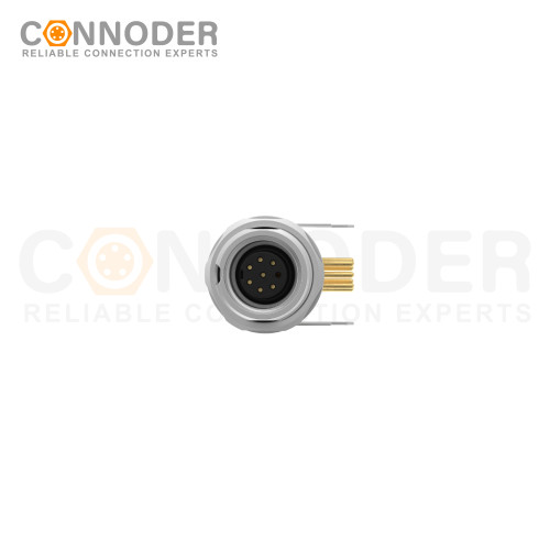 M9 8 Pin Circular Connectors Board Front Mount Female Socket PCB Style, Solder, Rear Fastened