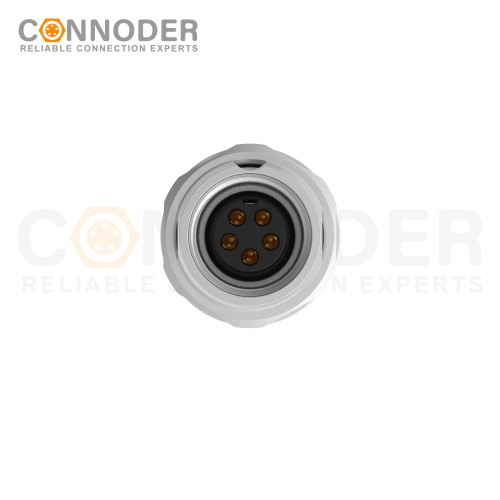 M9 5 Pin Circular Connectors Rear Mount Female Solder Connectio, Front Fastened