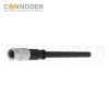 M9 Female Cable Connector-Straight Overmolded Cable,UL, PUR, black,Solder Connection,A code,
