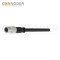 M9 Female Cable Connector-Straight Overmolded Cable,UL, PUR, black,Solder Connection,A code,