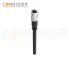 M9 Female Cable Connector-Straight Overmolded Cable,UL, PUR, black,Solder Connection,A code,