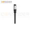 M9 Female Cable Connector-Straight Overmolded Cable,UL, PUR, black,Solder Connection,A code,