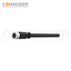 M8 Female Cable Connector-Straight Overmolded Cable,UL, PUR, black,Solder Connection,A code