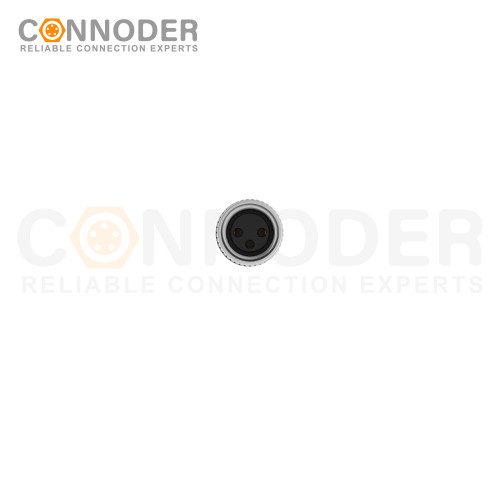 M8 Female Cable Connector-Straight Overmolded Cable,UL, PUR, black,Solder Connection,A code