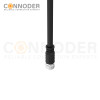 M8 Female Cable Connector-Straight Overmolded Cable,UL, PUR, black,Solder Connection,A code