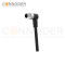 M8 Male Sensor Connecting-Right Angle Overmolded Cable,UL, PUR, black,Solder Connection,A code