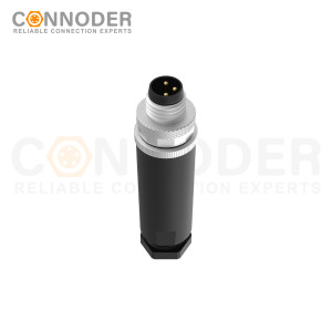 M8 Male Circular Connector-Field Wireable,Straight Plastic Assembled,Solder Connection,A code,