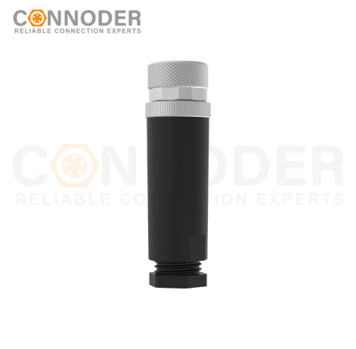 M8 Female Circular Connector-Field Wireable,Straight Plastic Assembled,Solder Connection,A code,