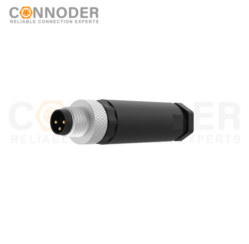 M12 Male Straight Circular Connector-Field Wireable,,Screw Connection,A code