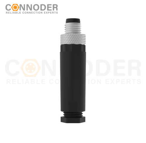 M12 Male Straight Circular Connector-Field Wireable,,Screw Connection,A code