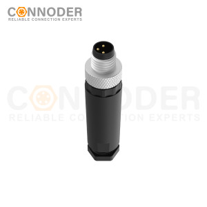 M12 Male Straight Circular Connector-Field Wireable,,Screw Connection,A code