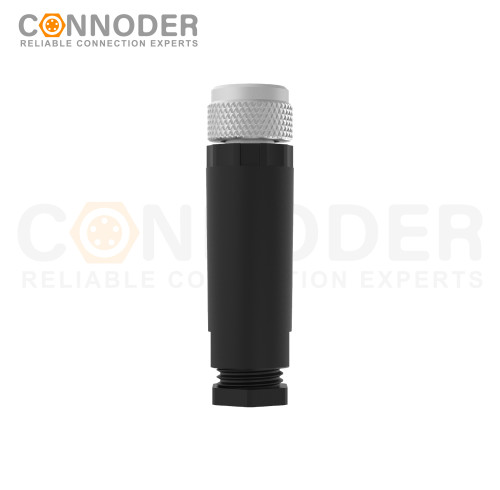 M12 Female Straight Circular Connector-Field Wireable,Screw Connection,A code