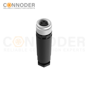 M12 Female Straight Circular Connector-Field Wireable,Screw Connection,A code