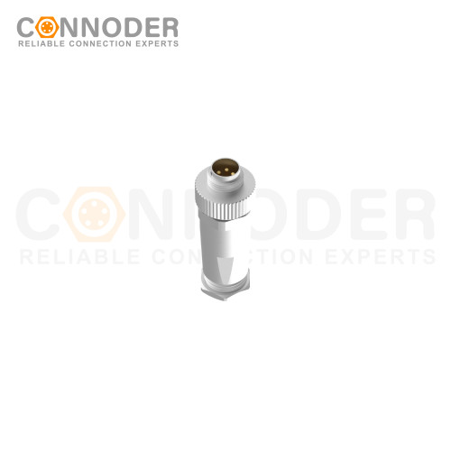 M9 Male Straight Circular Connector-Metal Assembled,Field Wireable,A coded,Solder Connection