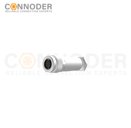 M9 Female Straight Circular Connector-Metal Assembled,Field Wireable,A coded,Solder Connection