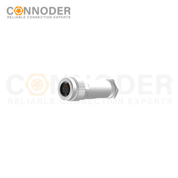 M9 Female Straight Circular Connector-Metal Assembled,Field Wireable,A coded,Solder Connection