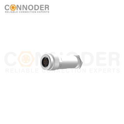 M9 Female Straight Circular Connector-Metal Assembled,Field Wireable,A coded,Solder Connection