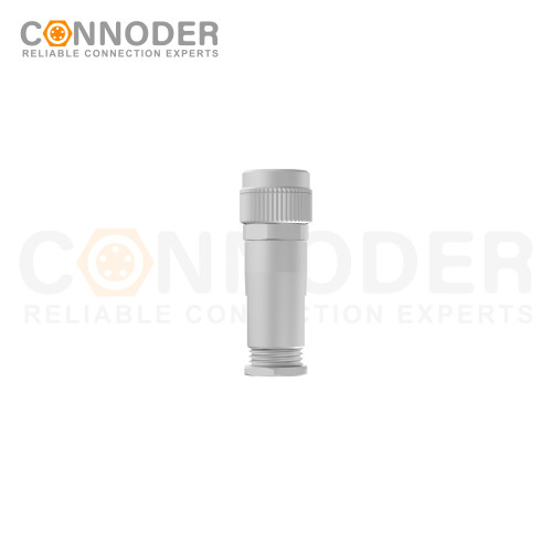 M9 Female Straight Circular Connector-Metal Assembled,Field Wireable,A coded,Solder Connection