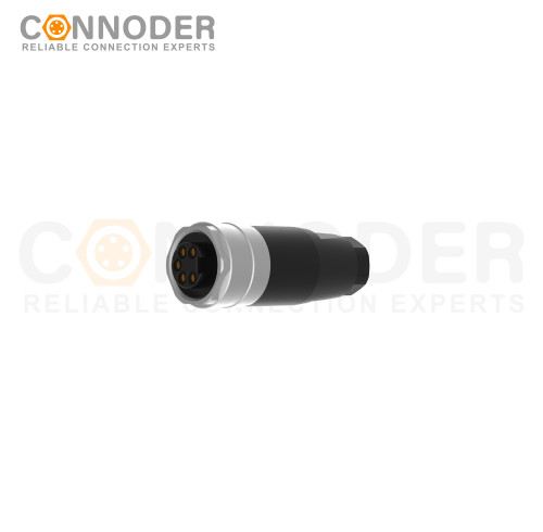7/8 Female Circular Connector-Field Wireable,Straight Plastic Assembled,Solder Connection,A code,