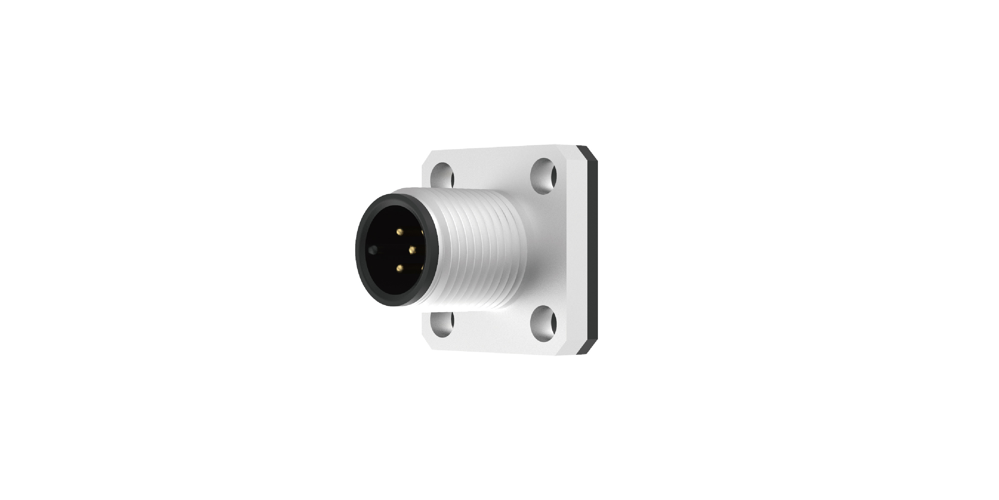 M12 Circular connector Square Flange Socket