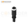 7/8" Female Connecting Cables-Straight Overmolded Cable,UL, PUR, black,Solder Connection,A code,