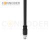 M8 Male Cable Connector-Straight Overmolded Cable,UL, PUR, black,Solder Connection,A code,