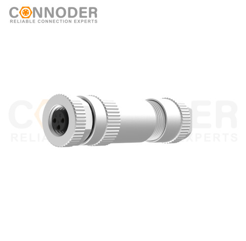 M8 Female Circular Connector-Field Wireable,Straight Metal Assembled,Screw type Connection,A code,