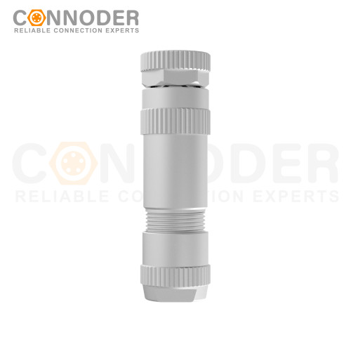 M8 Female Circular Connector-Field Wireable,Straight Metal Assembled,Screw type Connection,A code,