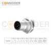 Wholesale M12 4 Pin Circular Connector | 4 Pin Cored Male Aviation Panel Mount Connector Aviation Panel Back Mount Flange Socket Sensor Connector