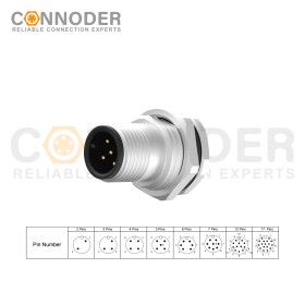 Wholesale M12 Circular Connector | Cored Male Aviation Panel Mount Connector Aviation Panel Back Mount Flange Socket Sensor Connector