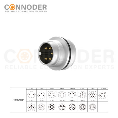 Wholesale M16 5 Pin Circular Connector | Male Rear Fastened Nuts Welded Install Waterproof Metal Industrial Circular Connectors
