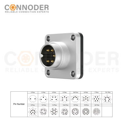 Wholesale M16 6 Pin Circular ConnectorSquare Flange Socket | IP67 Waterproof Solder Metal Type Connector Solder Type Male Female Plug