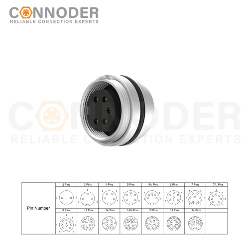 Wholesale M16 Female 6 Pin Circular Connector |  Waterproof Straight Solder Cable Front Fastened Industrial Automation Connector(M18*0.75)