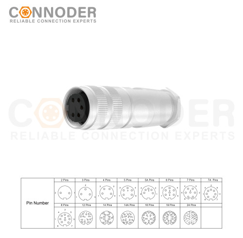 Wholesale M16 Female 6 Pin Straight Female Solder Circular Connector | Assembled Metal Housing C091 Plug Waterproof Connector