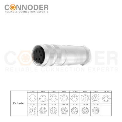 Wholesale M16 Female 6 Pin Straight Female Solder Circular Connector | Assembled Metal Housing C091 Plug Waterproof Connector