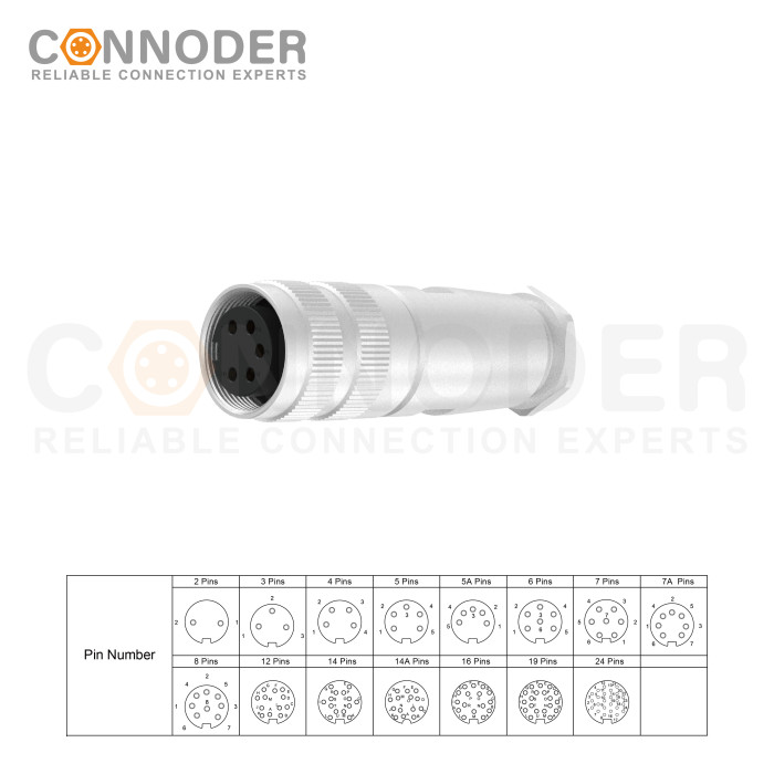 Wholesale M16 Female 6 Pin Straight Female Solder Circular Connector | Assembled Metal Housing C091 Plug Waterproof Connector