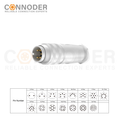 Wholesale M16 Female 5 Pin Circular Connector | Field Assembly Type,A Code,Solder Connection, Straight Metal Assembled , Ip67 Waterproof