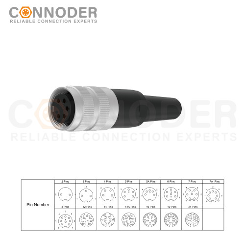Wholesale M16 Female 5 Pin Circular Connector |  Aircraft Metal Waterproof Round Connector C091a J09 2 3 4 5 6 7 8 12 14 16 19 24pin