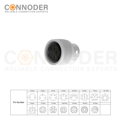 Wholesale M16 Female Circular Connector |  Waterproof Aviation Plug Metal-Coated Plastic Head 2-24 Core Sensor Pin Type Cable Connection