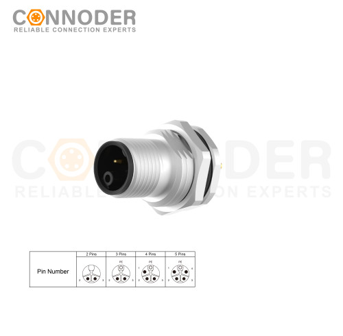 Reliable M12 K Coded Male 4+PE Circular Connector - Panel Mount, M16x1.5 Solder Connection, Front Fastened | Expert OEM/ODM Services for Wholesalers and Industrial Connector Distributors