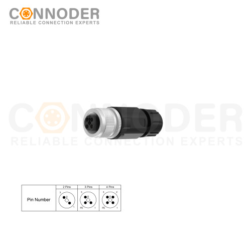Wholesale M12 T Coded Female 3+PE Circular Connector - Field Wireable, Solder Connection PG7 | High Quality Industrial Connectors, Custom OEM & ODM Solutions