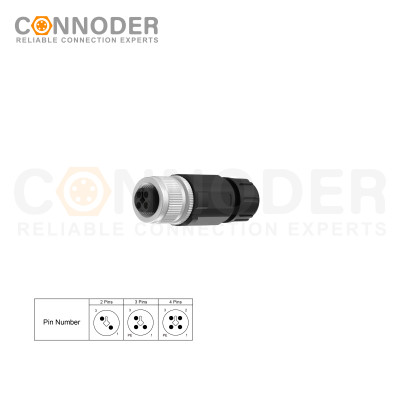 Wholesale M12 T Coded Female 3+PE Circular Connector - Field Wireable, Solder Connection PG7 | High Quality Industrial Connectors, Custom OEM & ODM Solutions