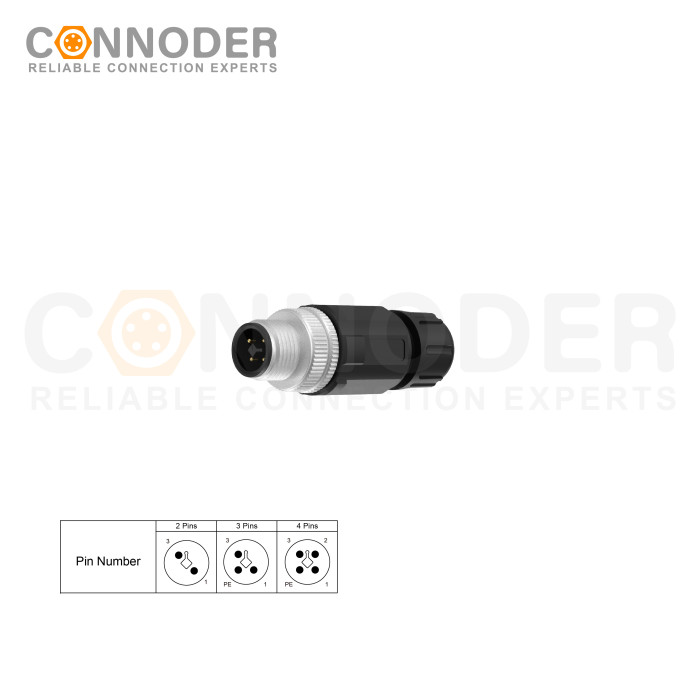 Wholesale M12 S Coded Male 3+PE Circular Connector | Custom OEM & ODM Solutions | Field Wireable, Solder Connection, PG7 for Industrial Applications