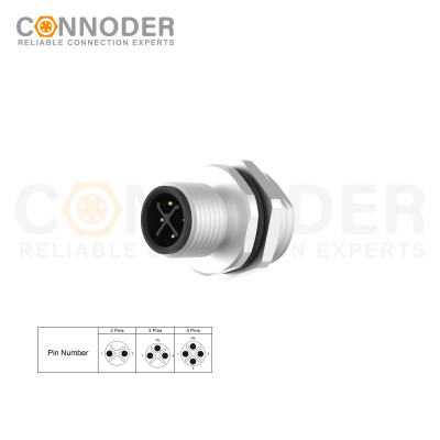 Bulk Buy M12 S Coded Male 3+PE Circular Connector | OEM/ODM Panel Mount, Solder Connection, M16x1.5 Rear Fastened for Industrial Connectors and Cable Solutions